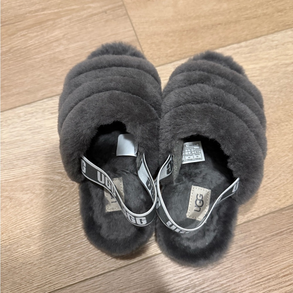 UGG Women's Charcoal Fluff Yeah Slippers